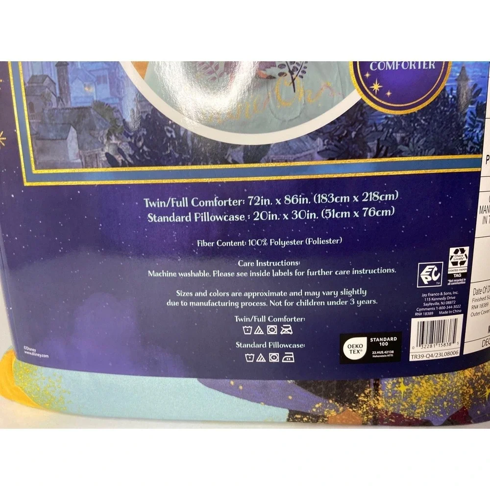 Disney Wish 2 Piece‎ Reversible Comforter Set Twin Full Asha Star Bedding Blue